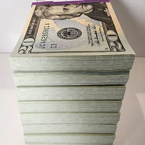 stacks of fake 20 dollar bills for sale